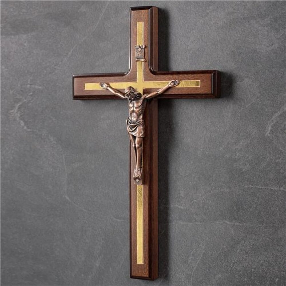 Asterom Crucifix Wall Cross - Handmade Wood Cross Wall Decor - Catholic - Picture 3 of 10